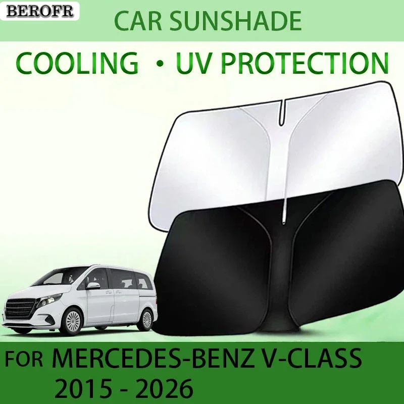 Car Sunshades For Mercedes Benz V Class W447 Accessories 2016 2015 - 2026 2025 2022 Front Window Sun Visor Protector UV Sticker