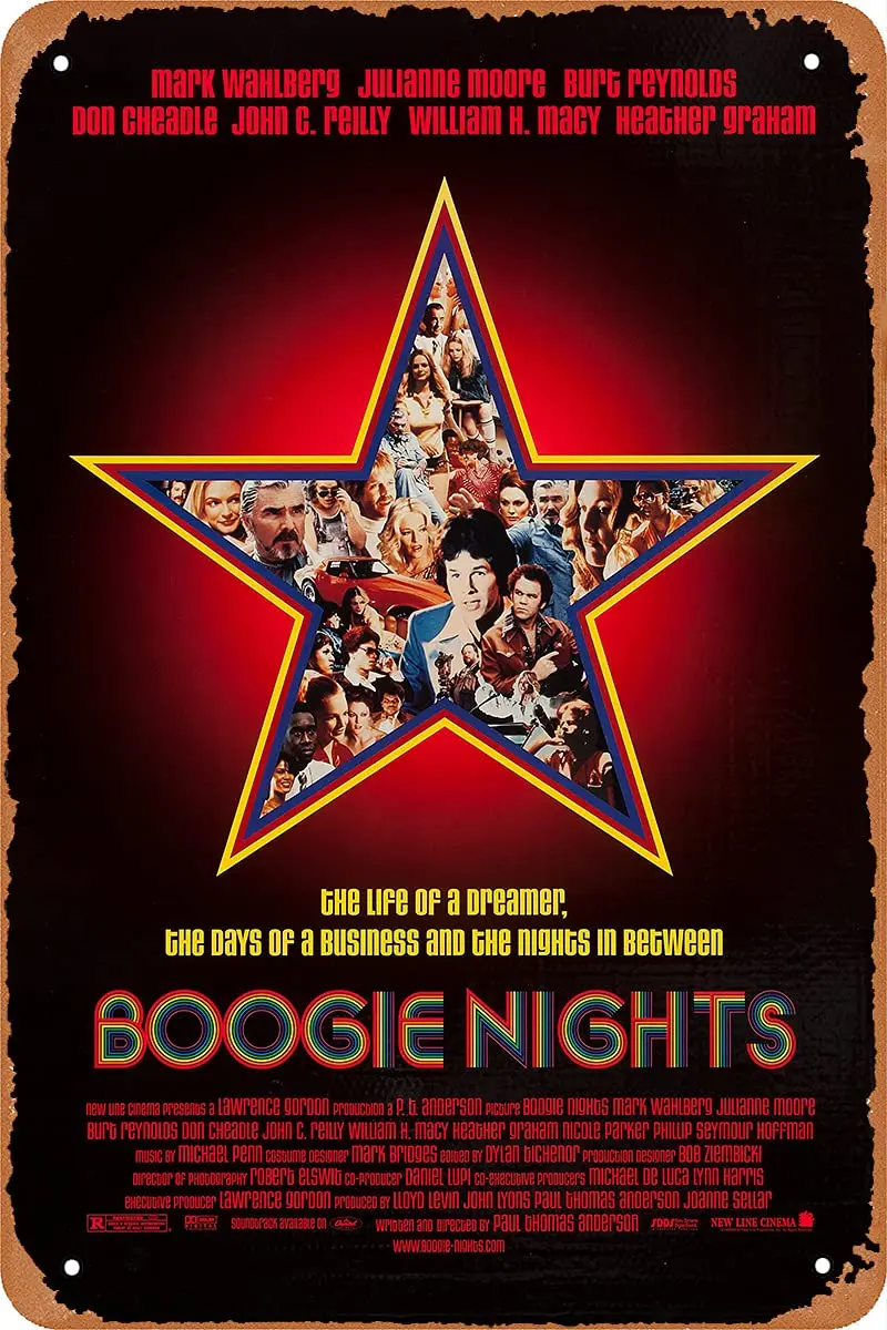 Fumtgsin Boogie Nights (1997) Movie Pub Home Wall Retro Vintage Tin Sign Bar Wall Decor Metal Poster 8x12 Inches