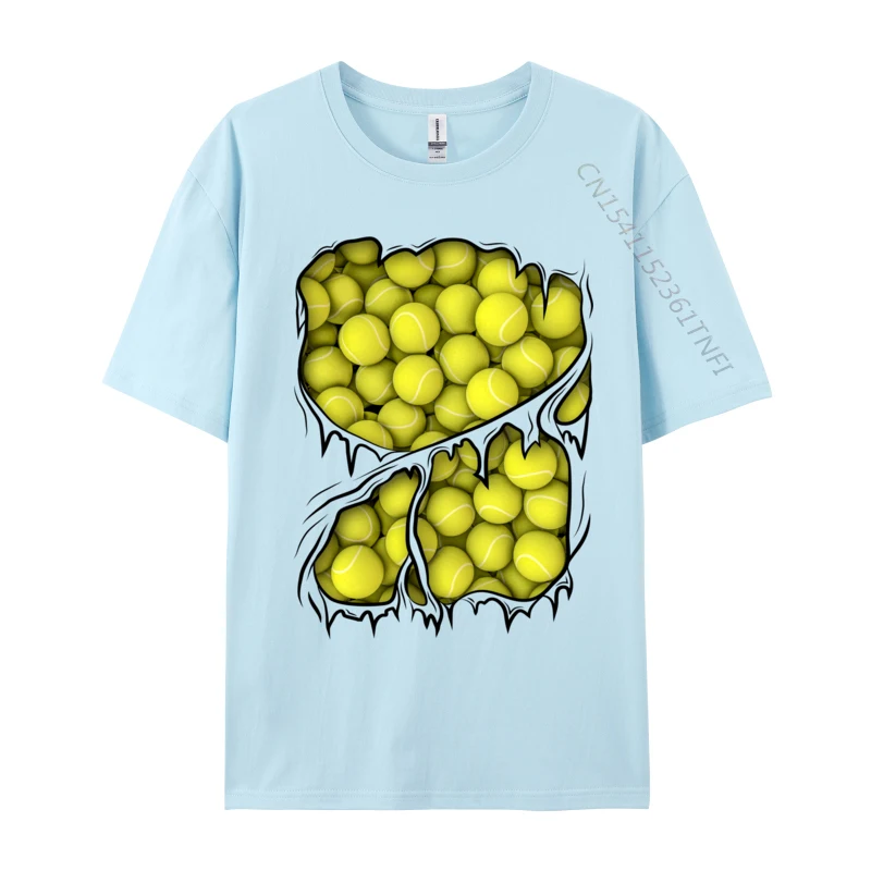 Tennis Player Balls Inside Athlete Halloween Costume Design Party T-Shirt New Coming Fall Tops Tees Cotton Men's Simple Style