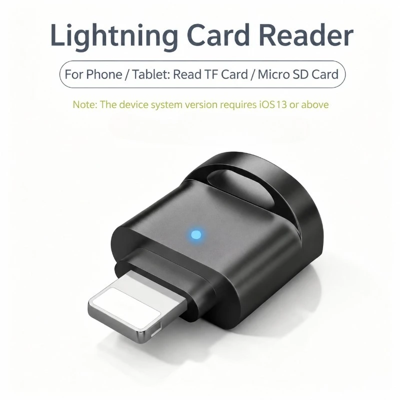 Compact TF Memory Card Reader OTG Access Adapter Cross‑compatible for IOS Harmony Android Mobile Devices Handy Plug‑in Periphera