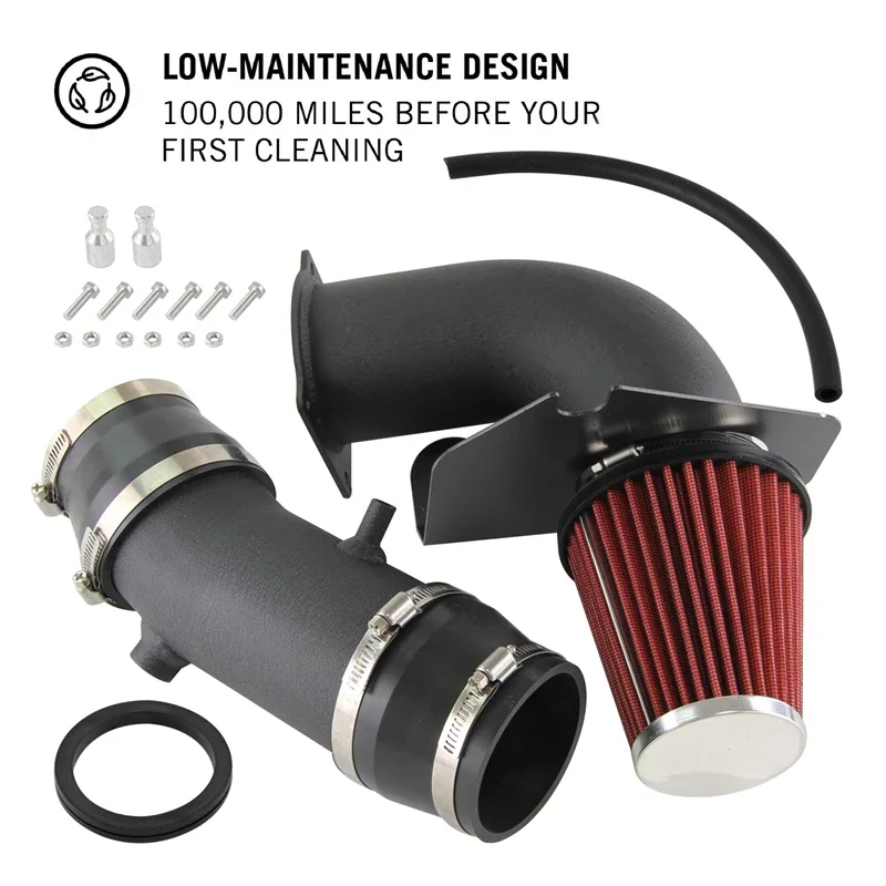

Black Cold Air Intake Pipe Kit & Air Filter Fits for Ford Mustang GT/GTS 5.0L V8 Engine 1994-1995