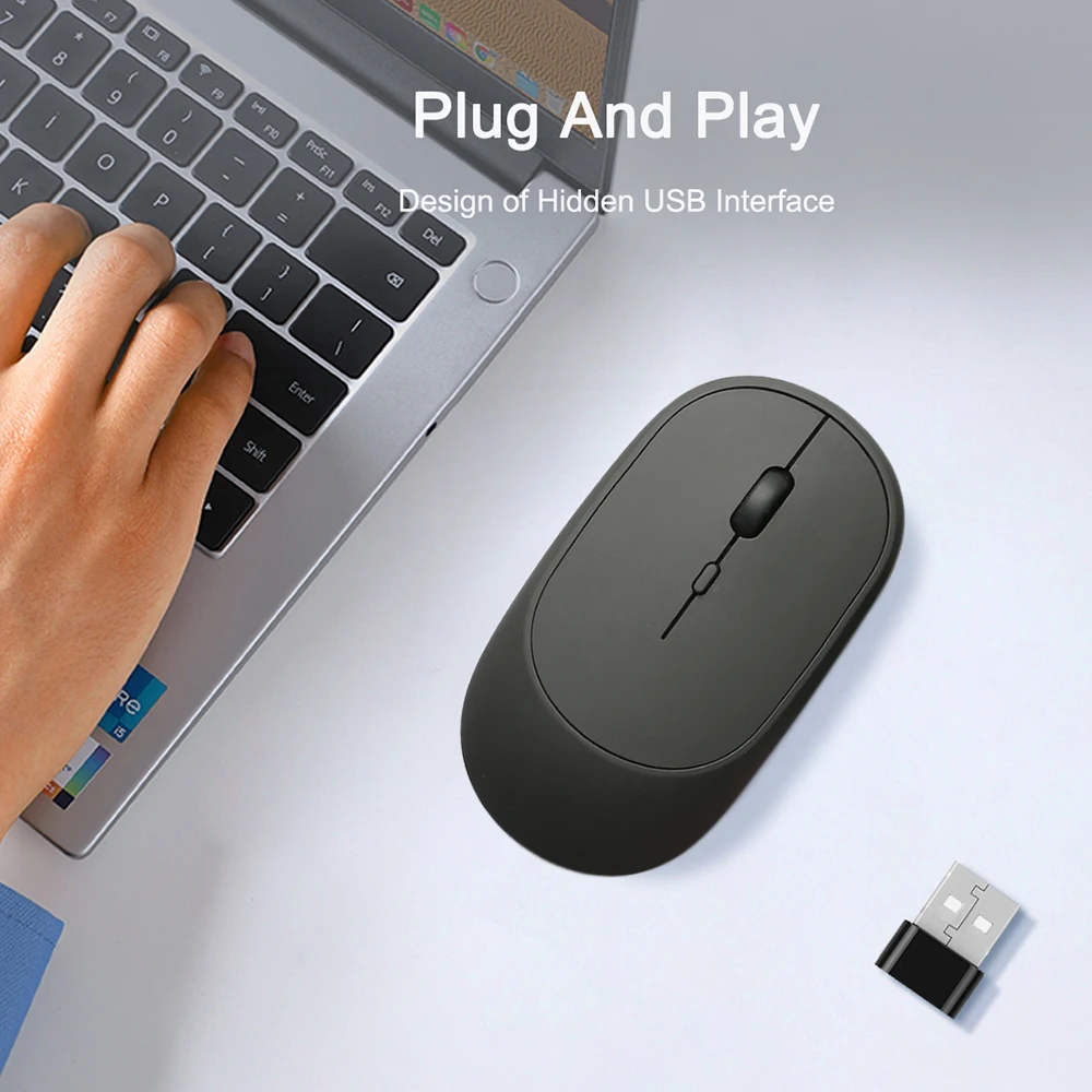 

Rechargeable Wireless Mouse Bluetooth-compatible 2.4G Dual Mode Optical Mouse 3 DPI Adjustable For Office Gaming Laptop Mouse