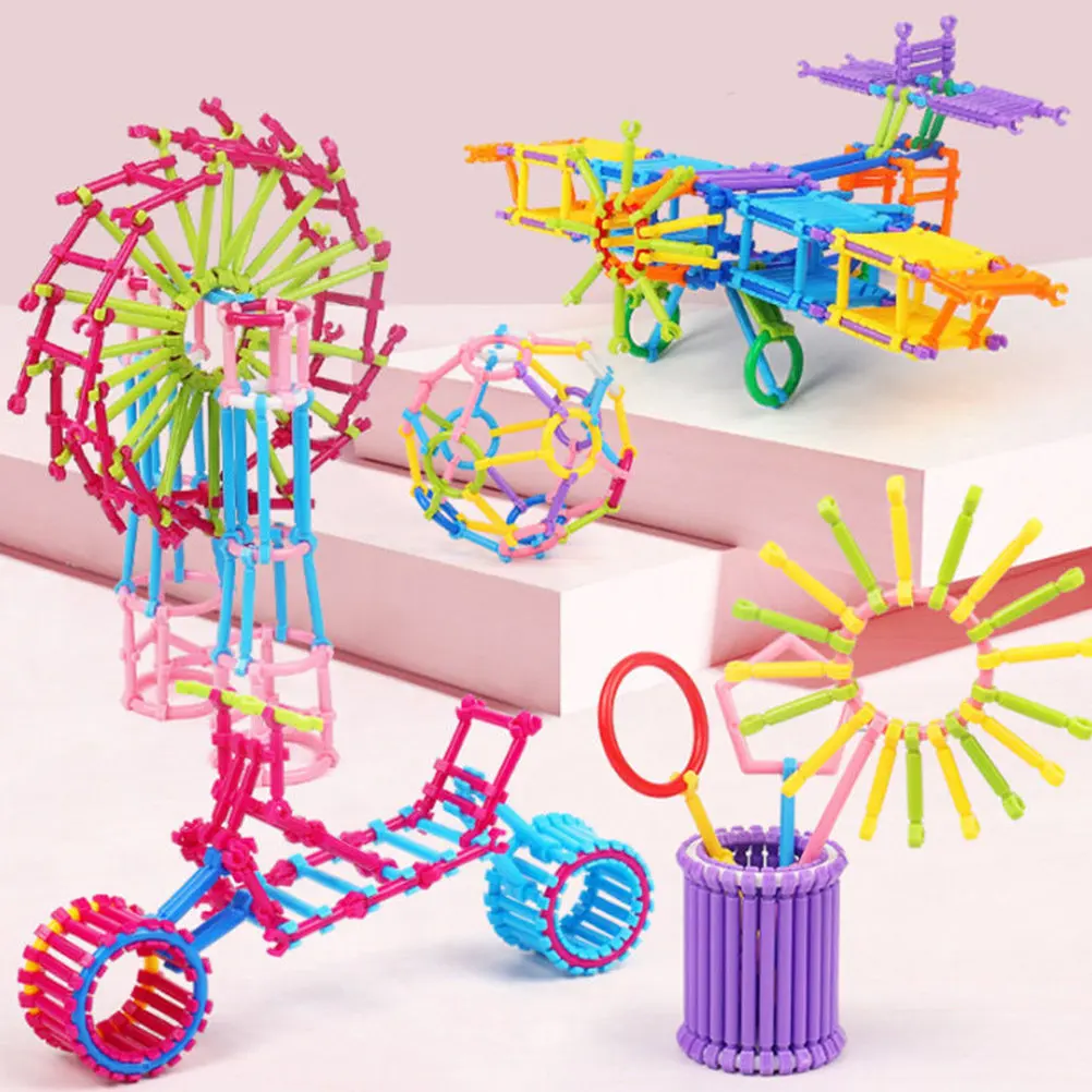 

Набор развивающих игрушек-головоломок: палочка для сборки, разноцветные DIY-конструкторы (цветы, животные, цифры) для развития координации рук и глаз