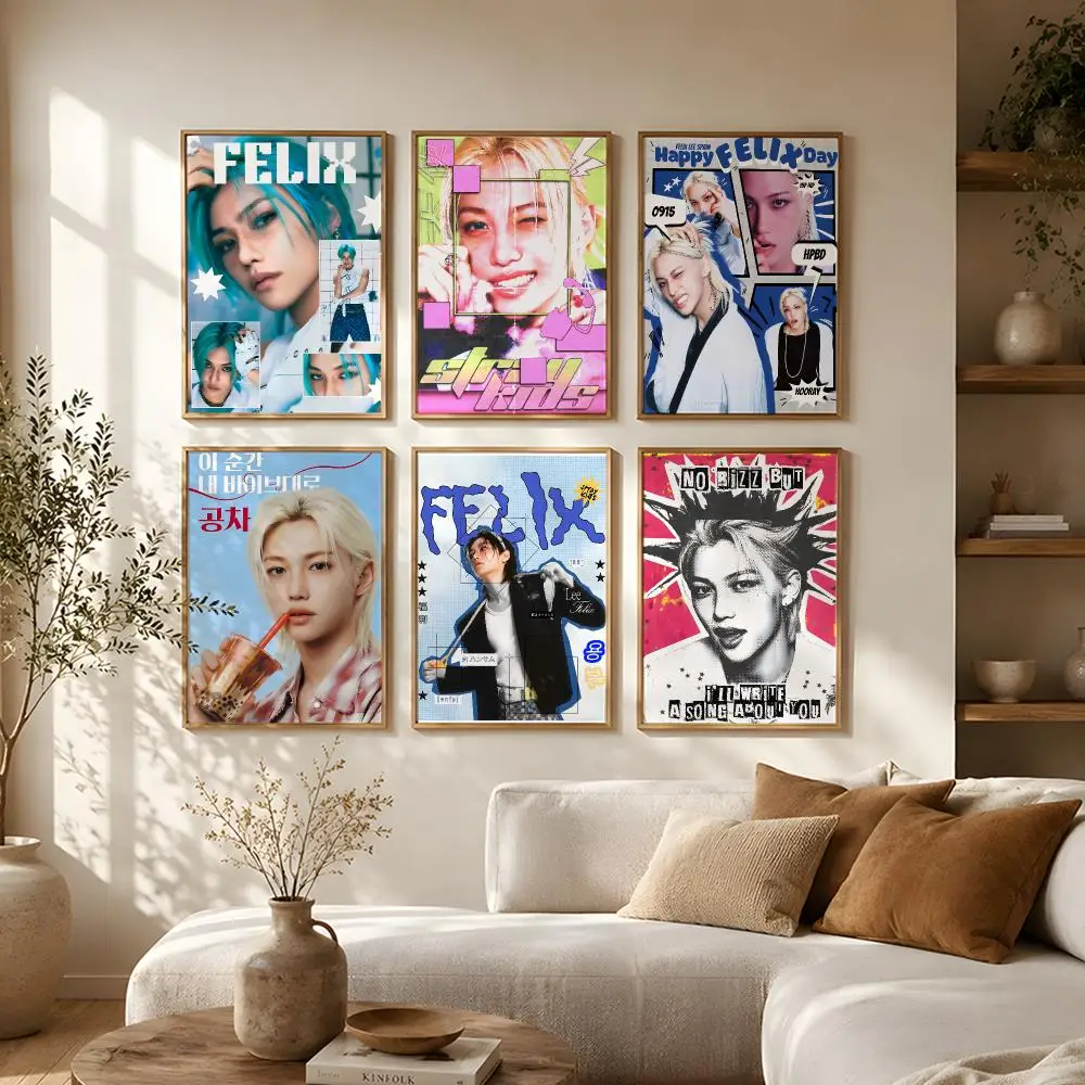 Idol Felix Poster Self-Adhesive HD Mural Wall Decals, Living Room Bedroom Home Decor Gift