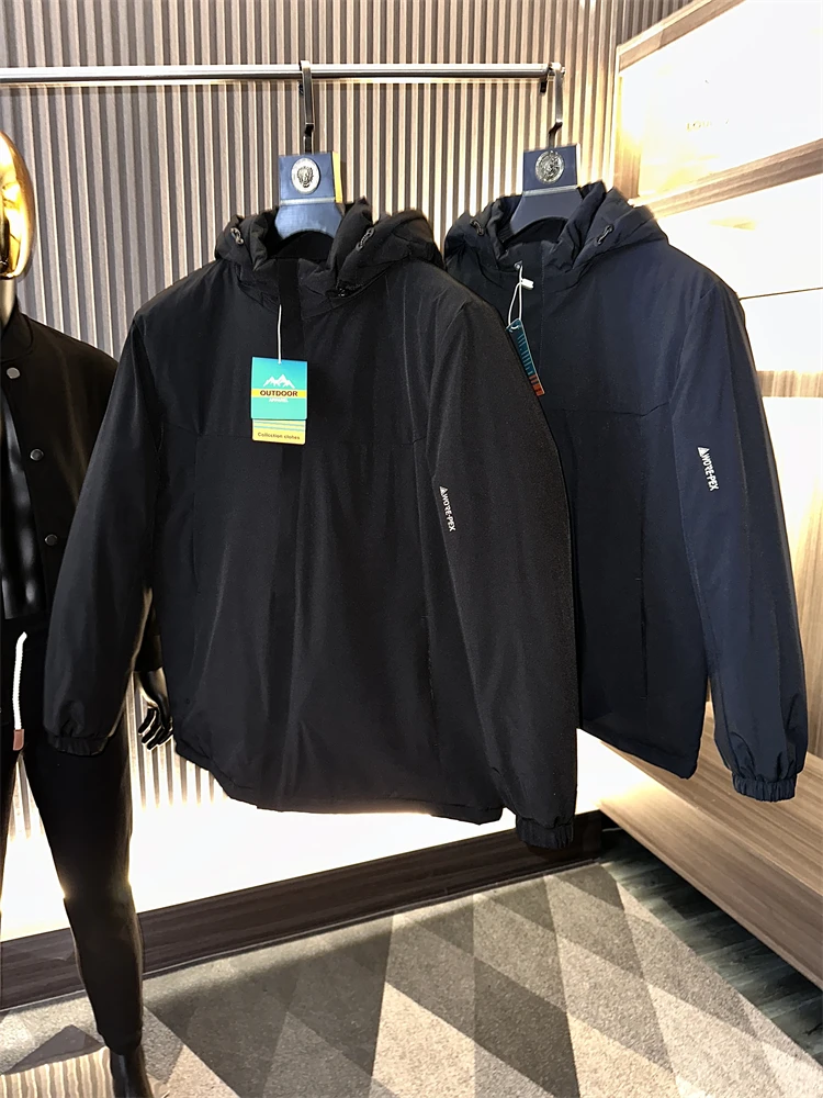 

Золотой термоотражающий внутренний полный клей для улицы, мужская повседневная спортивная куртка с капюшоном, стеганая хлопковая одежда, верхняя одежда