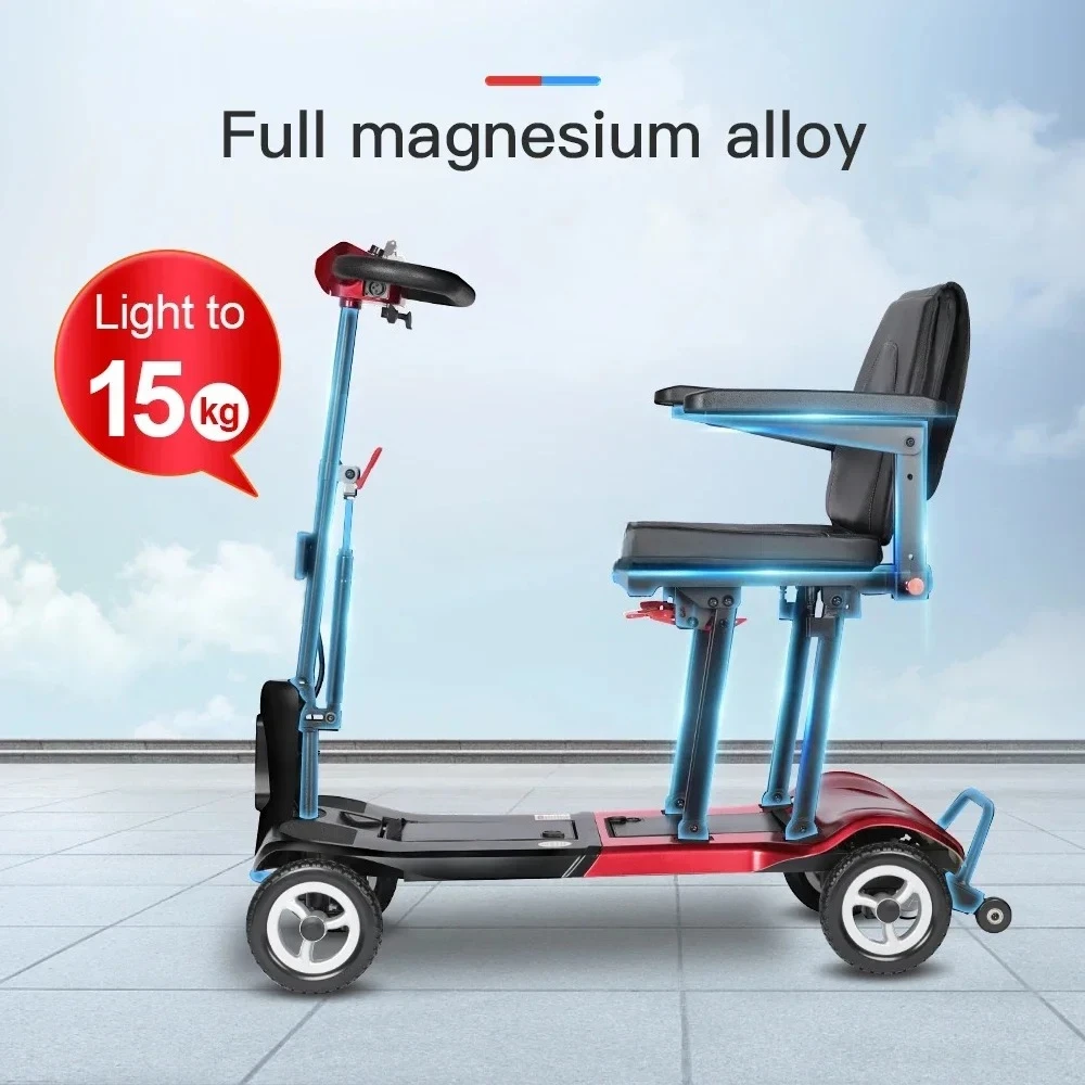 Patinete de magnesio ligero para personas mayores, patinete de movilidad eléctrico plegable, precio barato al aire libre, ligero, eléctrico de movilidad de 15Kg