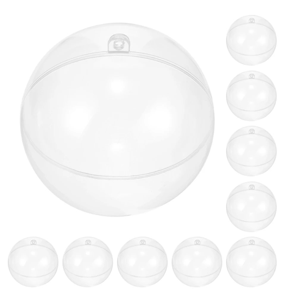

18 Pcs Christmas Balls Flocked Tree Mini Baubles Large Clear Fillable Decorations Transparent