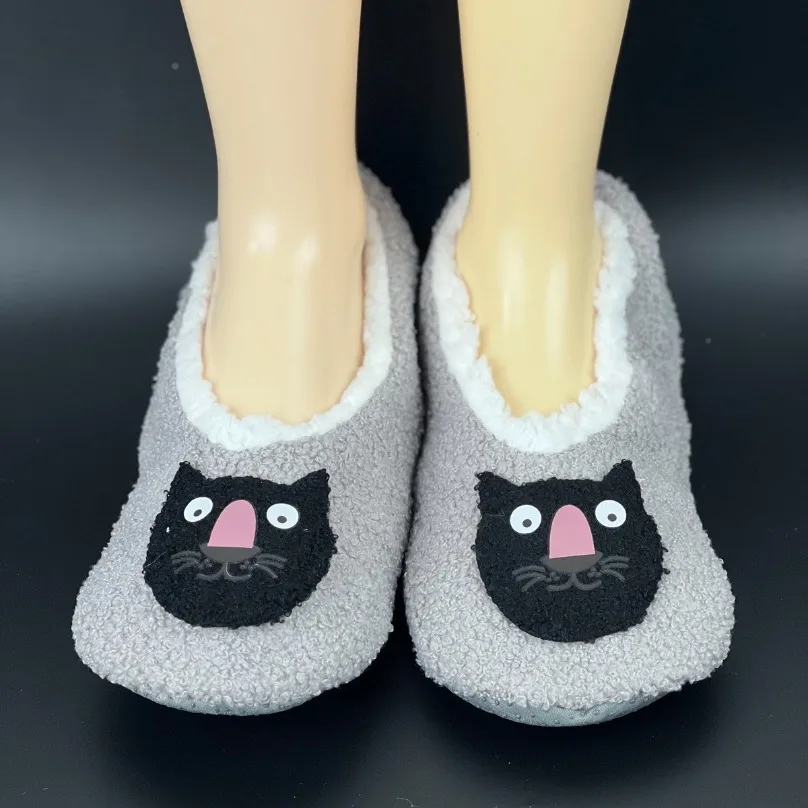 

FuzzySlipper женские пушистые домашние зимние теплые меховые тапочки с кошачьей головой, плюшевые, нескользящие, домашние, ленивые, женские, домашние, напольные, для обуви