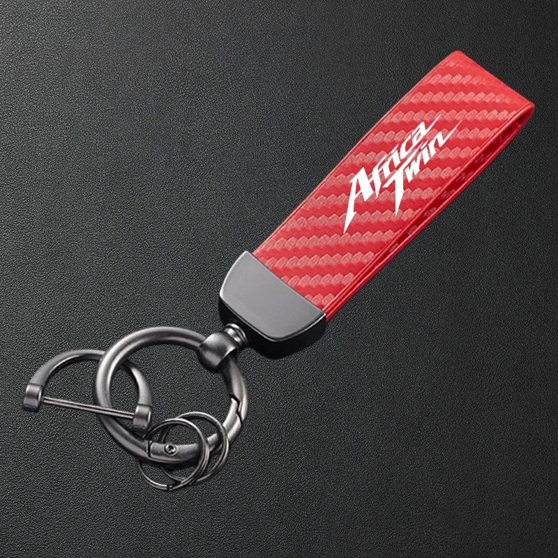 For Honda Africa Twin CRF1100L CRF1000L XRV750 XRV CRF1100 Carbon Fiber Textured Leather Keychain Motorcycle Keyring