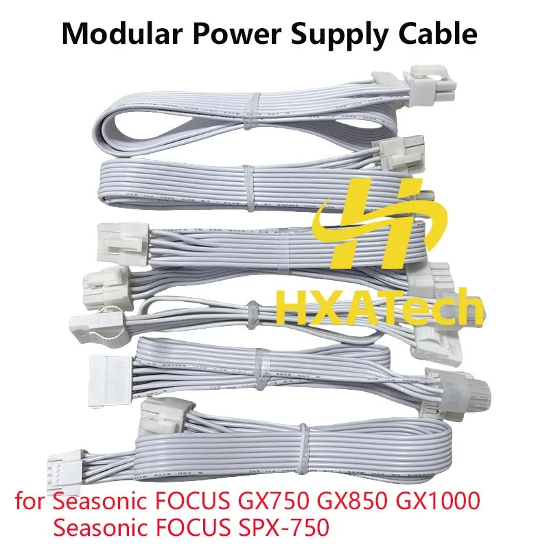 High Quality Fully White Wire 1set Cable Kit  24pin 6+2pin PCI express CPU for Seasonic Focus SPX-750 GX1000 GX750 GX850