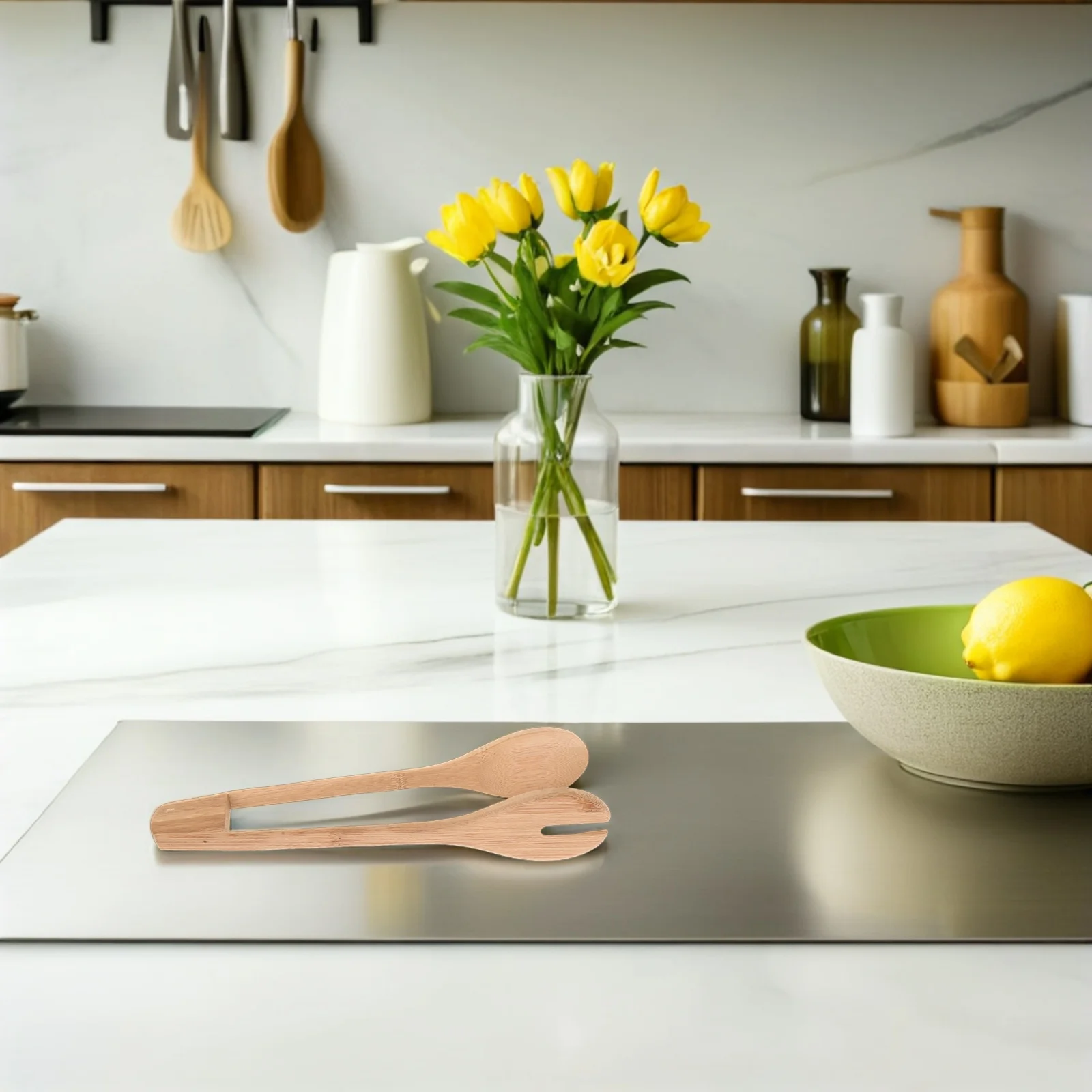 

5Pcs Bamboo Tongs Ergonomic Design Safe Handling No Scratch Cooking Bbq Grill Bread Appetizer Buffet Utensils Appetizer Tongs