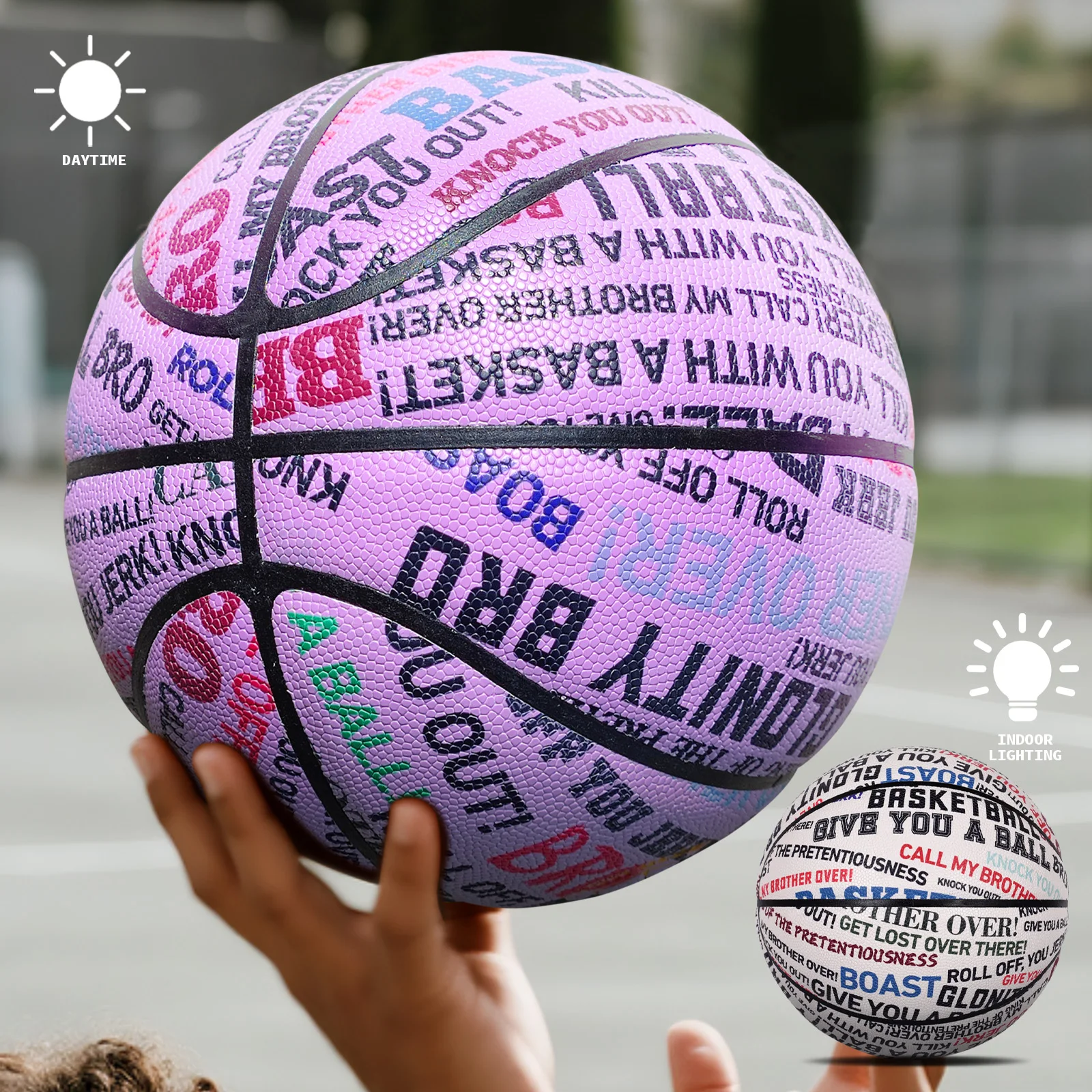 

Official Size 6/7 High Quality Soft PU Color-changing Basketball For Men's Women's Indoor Training Game Ball Outdoor Street Ball