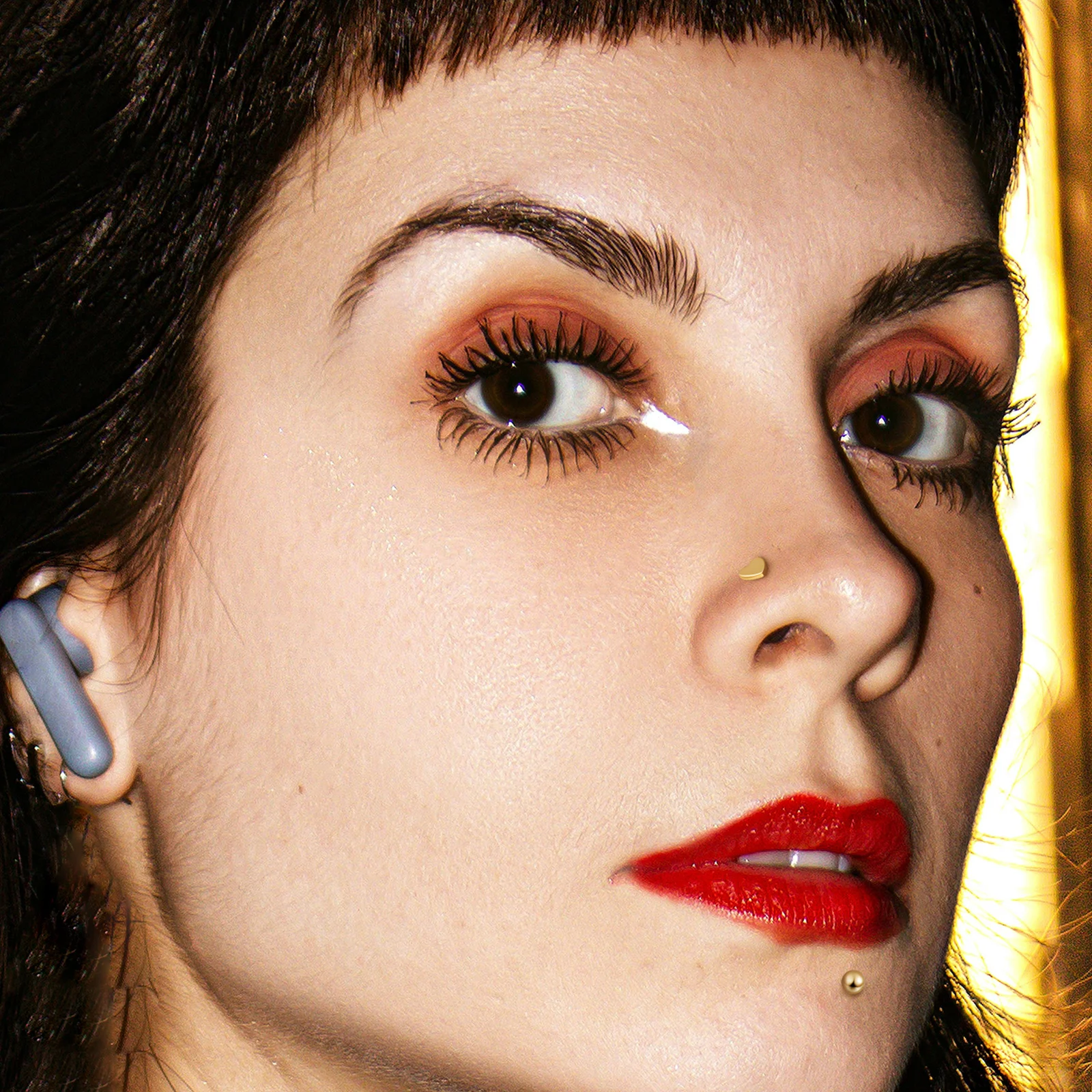 

5Pcs Nose Studs Set Heart Shape Corkscrew Nose Rings Smooth Edges Stylish Design Easy Insert Remove Puncture Nasal Ring