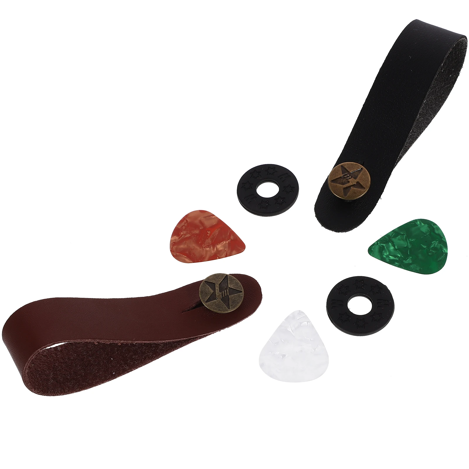 

1 set Accessories Set Headstock Ukulele Pick Strap Tie Thin Picks For Acoustic Durable Guitar Neck Strap Fixing Guitar Supply