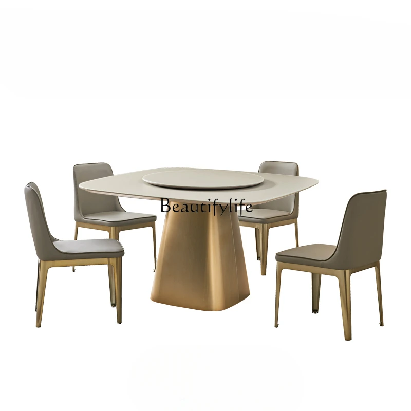 Italian minimalist creative personalized glass square dining table high-end dining room table