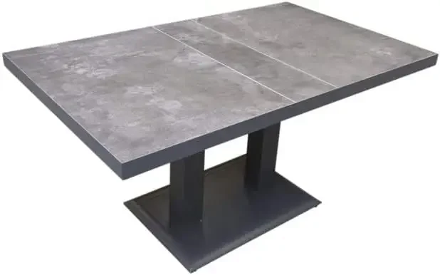 2022 Aluminum lift outdoor table 130 x 75 x 49 - 72 cm ceramic dark-stone