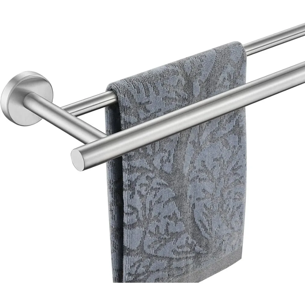 

Двойной вешалка для полотенец, 15-дюймовый держатель из нержавеющей стали 304, утолщенный 0,8 мм, вешалка для полотенец для ванной комнаты и полотенец для рук, матовый