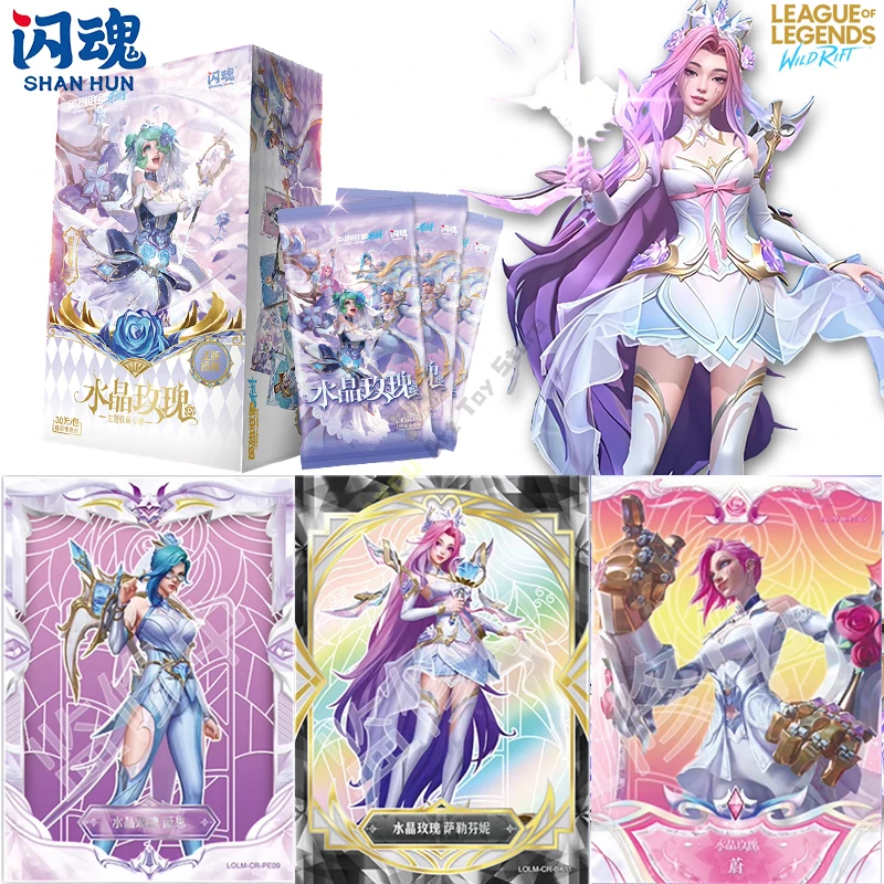 

SHININGSOUL Genuine League of Legends: Wild Rift Card Crystal Rose Game Collection Cards Anime Peripheral Toys Flash Card Gifts