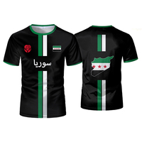 Syrian Flag Football Jerseys Men's Sports T-shirts Syrian National Emblem Pattern Printed Street Loose Tops Unisex Casual Tees