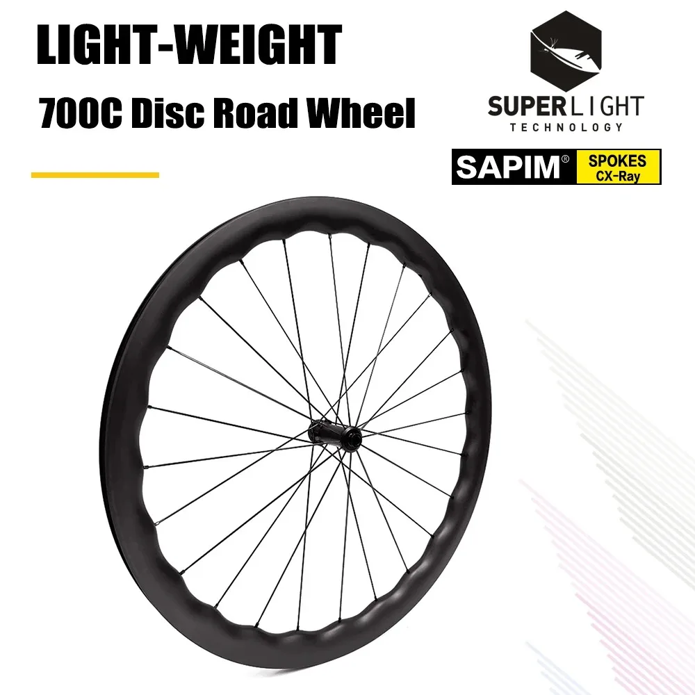 

700C T1000 Carbon Super Light Disc Tubeless Road Wheelset 28mm Width YFXR240 Hubs Sapim CX-Ray Spokes Bicycle Wheels