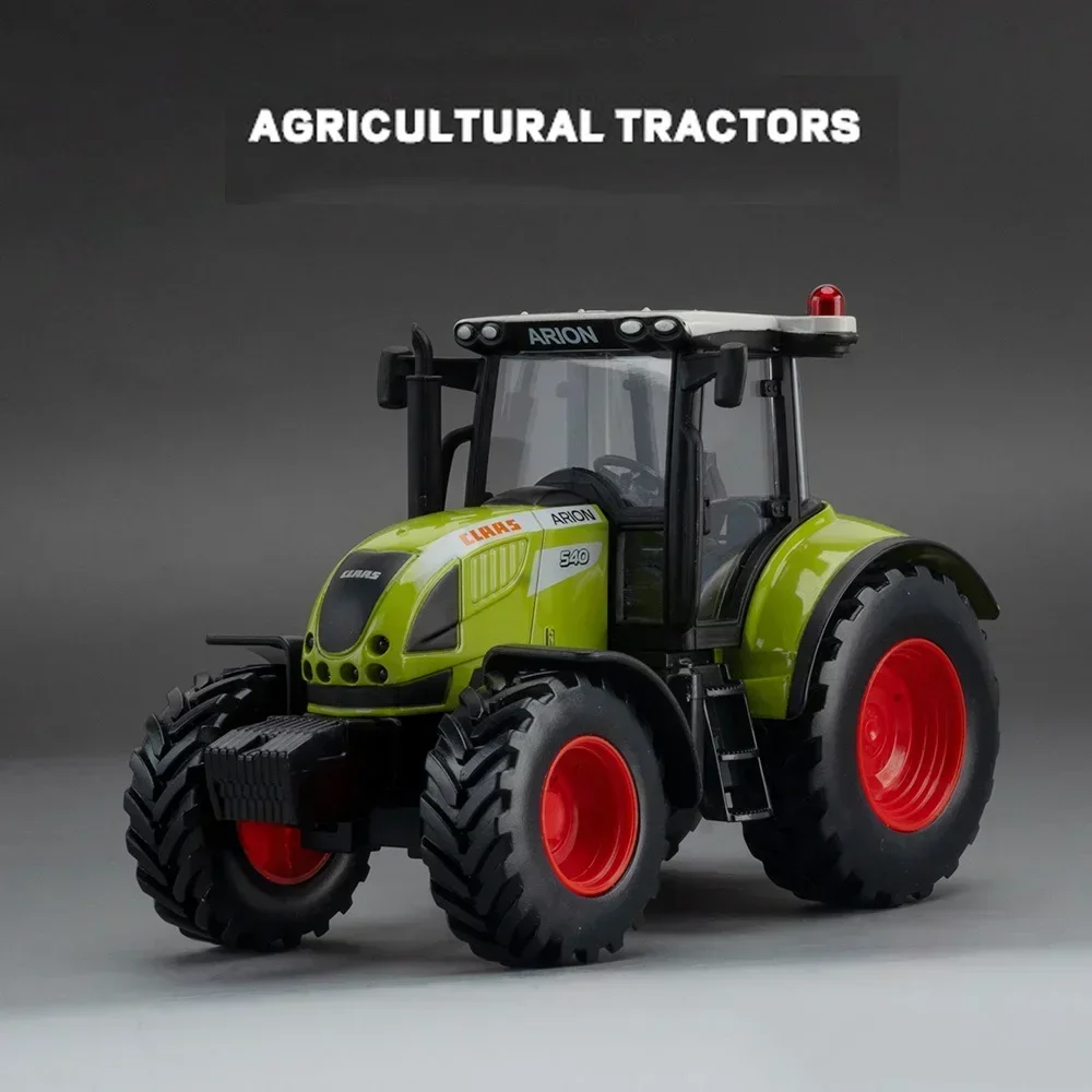 1:32 Alloy Diecast Agricultural Tractor Toy Models Front Wheel Turn Simulated Hydraulic Rod Slide Forward Tractor Toys For Kids