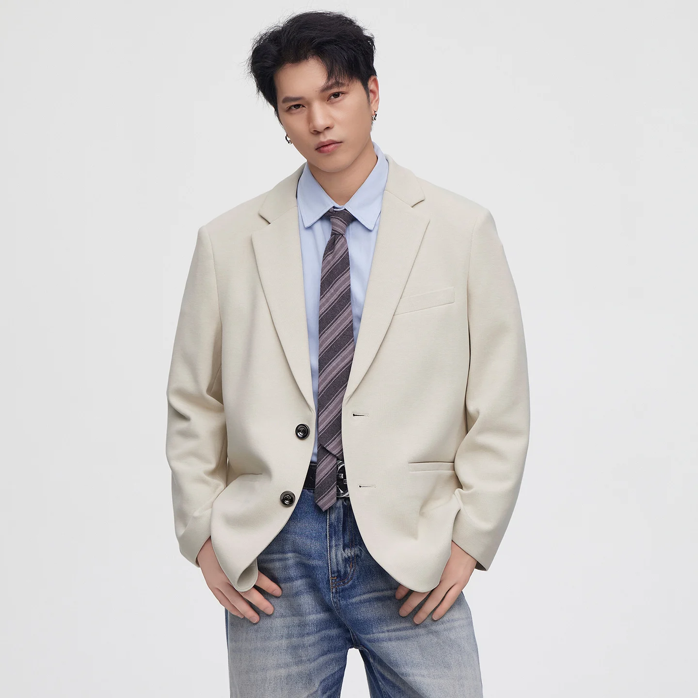 Commuter Suit Jacket Men Vintage Fashion Streetwear Loose Business Casual Commuter Suit Blazers Coat Spring Autumn Jacket