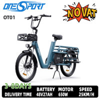 ONESPORT-OT01 Electric Bike, 650W Motor, 48V 27Ah Battery Electric Bicycle 20 Inch, Max Speed 25 km/h  Range 100 km Adult E-bike