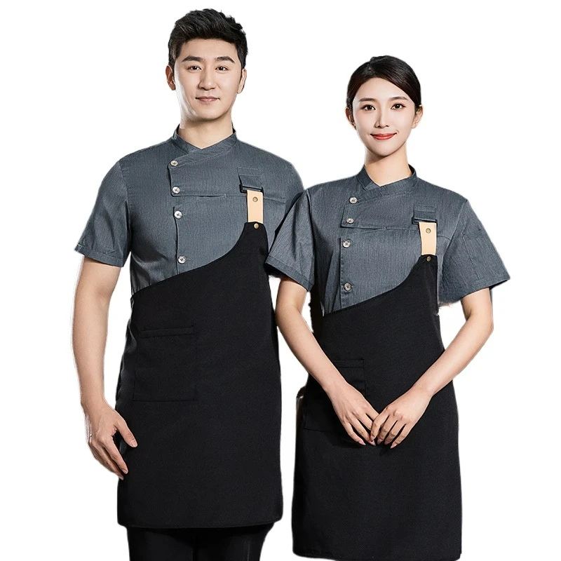 مجموعة زي الشيف للرجال والنساء في مطعم الفندق وسترة النادل ومريلة