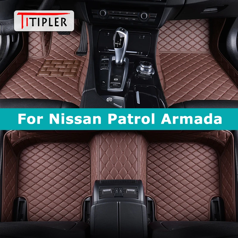 

TITIPLER Custom Car Floor Mats For Nissan Patrol Y61 Y62 Y63 Armada Auto Carpets Foot Coche Accessorie