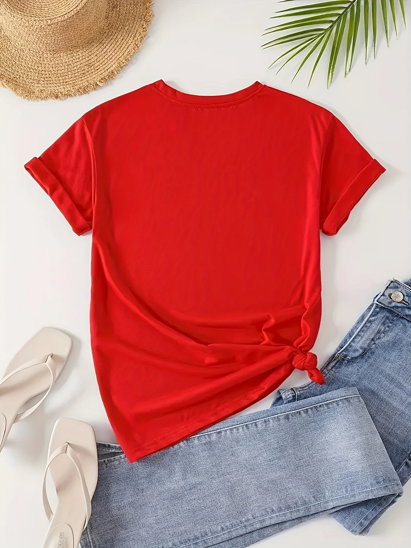 Dames PLUS-size T-shirt met korte mouwen, los en casual, zacht, comfortabel en ademend, buitensporten