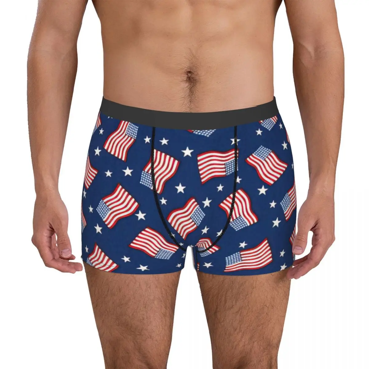 

America Flags Patriotic Men's Boxer Briefs Shorts Men Underpants Cartoon Anime Funny Men's Panties Soft Underwear For Men