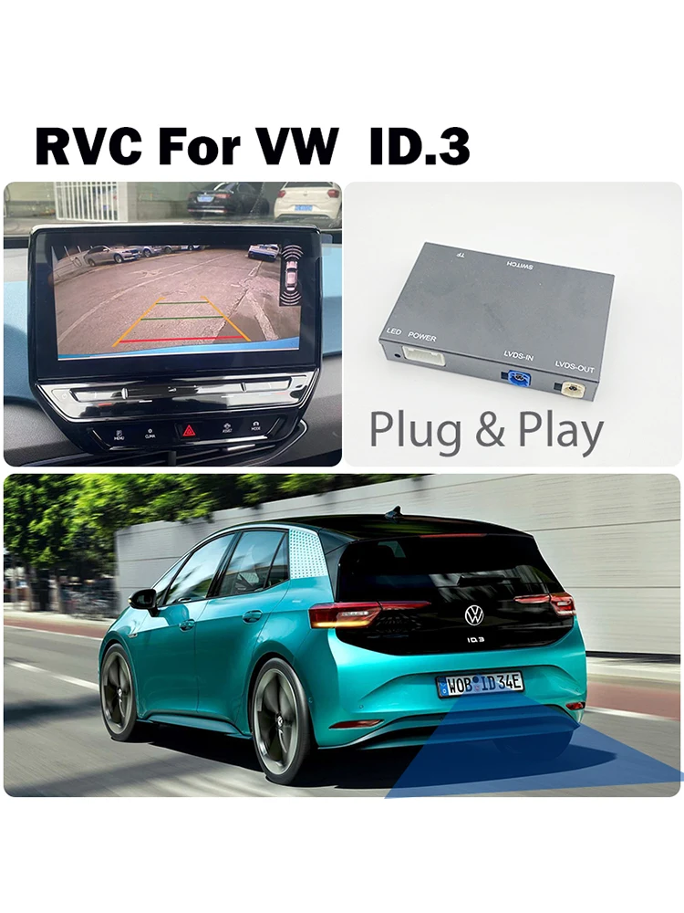 Achteruitrijcamera voor VW ID3 id.3 OEM Scherm 2020 2021 2022 2023 2024 2025 met originele Dynamische Traject plug & Play - afbeelding 2