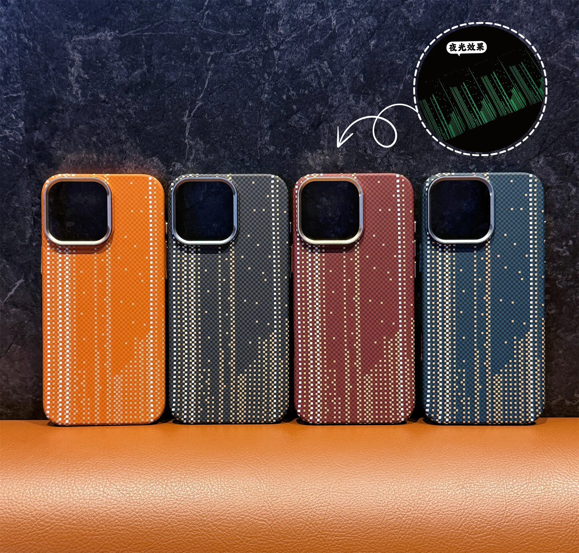 

Night Glow Carbon Fiber Texture Magnetic Case For iPhone 17 Air 16 15 Pro Max Premium Cover For Magsafe Lightweight Ultra Thin