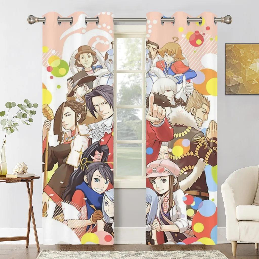 Ace Attorney 2 PC Blackout Windows Curtain  for Living Room Bedroom Bathroom Curtains