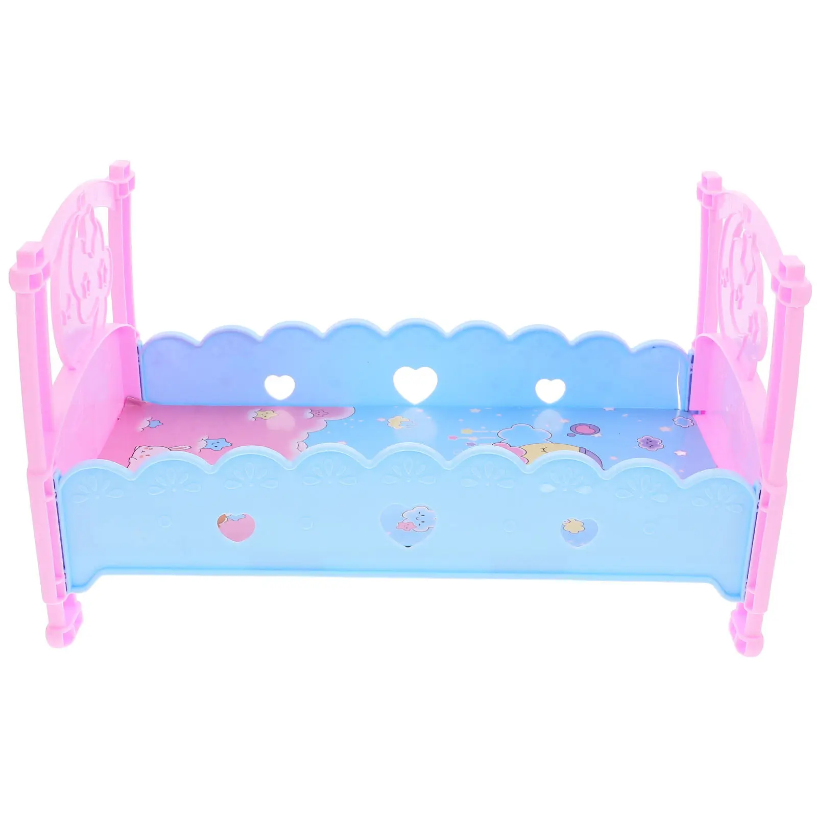 

Simulation Baby Bed Kids Playhouse Accessories Plastic Furniture for Imaginative Play Increase Interest and Cognitive Skills
