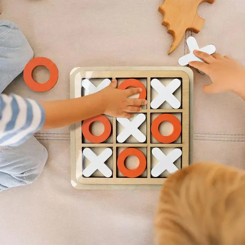 Jeu de Table Basse XO en Bois pour Enfant et Adulte, Puzzle de Cerveau, Jouet Interactif Classique, Décoration Amusante