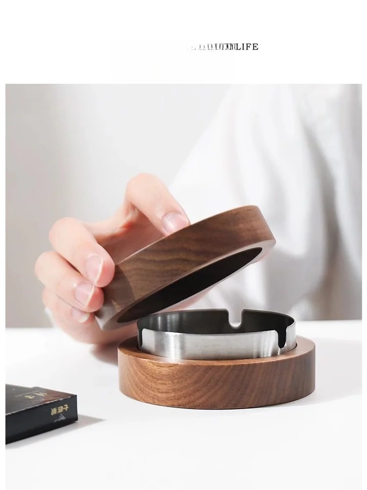 

Креативный персонализированный поднос Tlife Bla Walnut с крышкой для домашнего использования, модный деревянный поднос с крышкой для защиты от пыли