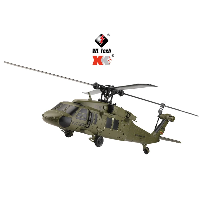 Weili'S New Product K170 Black Eagle Uh-60l Four-Way Four Blade No Aileron Brushless 1160 Helicopter Toy Gift