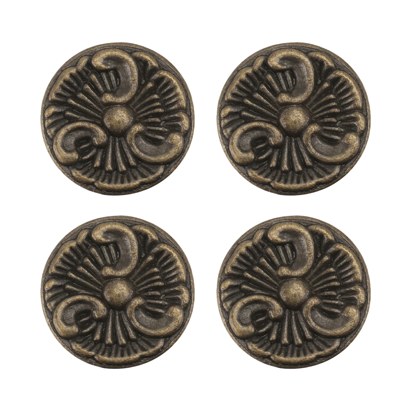 

4 Pcs Door Knobs Zinc Alloy Round Decorative Vintage Furniture Drawer Wardrobe Retro Furniture Accessories Hardware Pulls