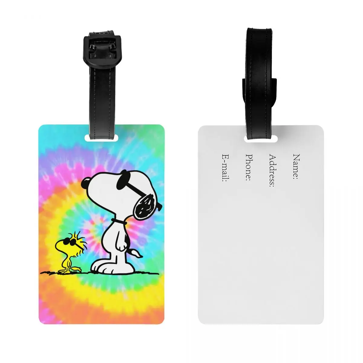 Desenhos animados Snoopy Bagagem Tag para Malas, Moda Bagagem Tags, Privacidade Cover ID Label, Bonito, Personalizado