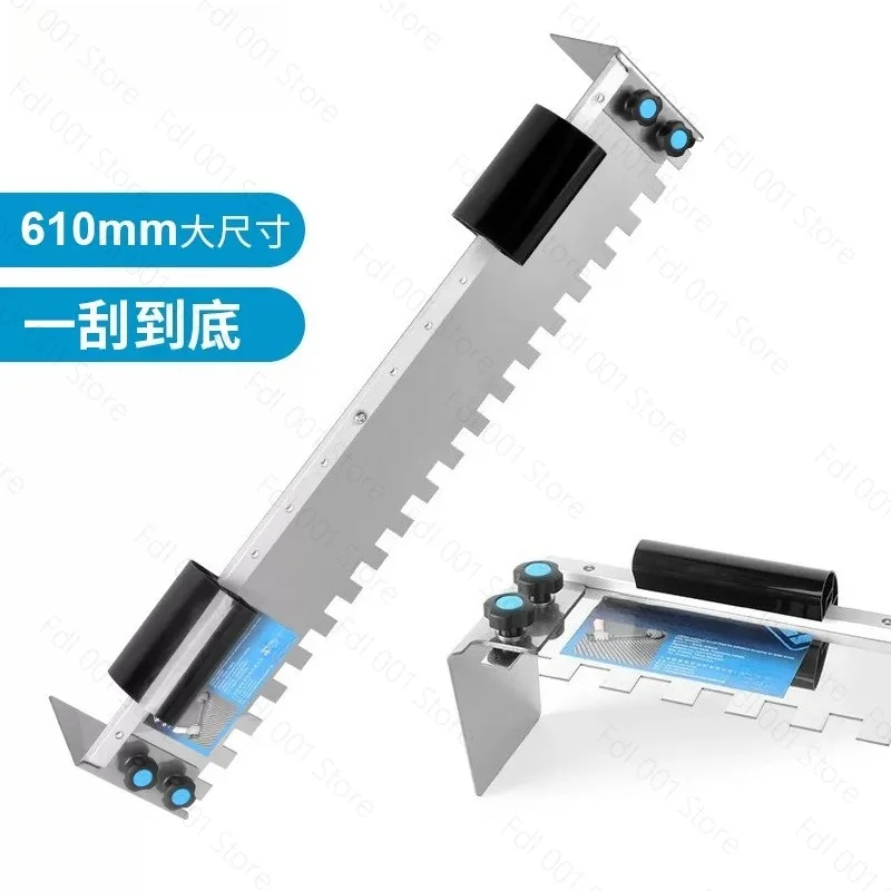Multipurpose Home Wall Curved Handle Decorative Stainless Steel Extra Rectangular Notched Trowel for Large Size Ceramic Tiles