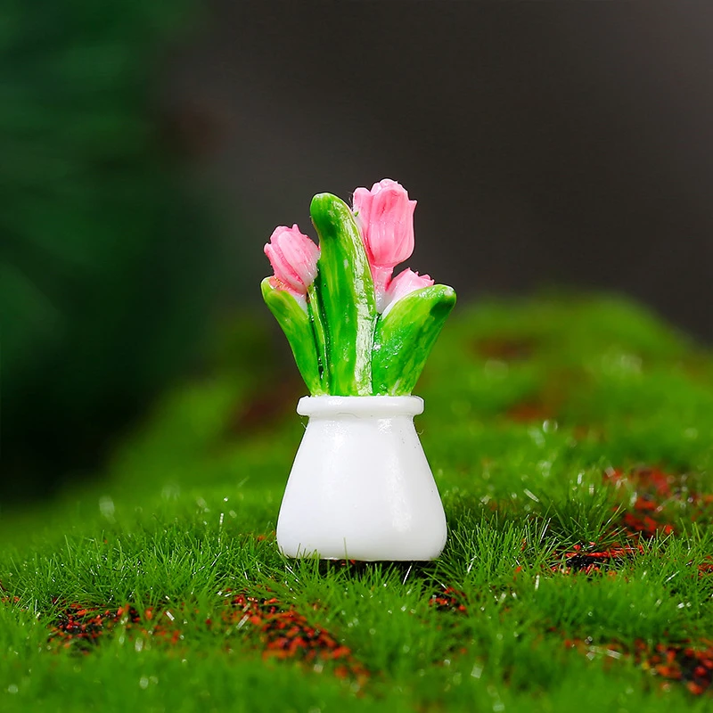 1PC Simulation Potted Plants New Dollhouse Mini Flowerpot Potted For Green Plant In Pot Doll House Furniture Home Decor