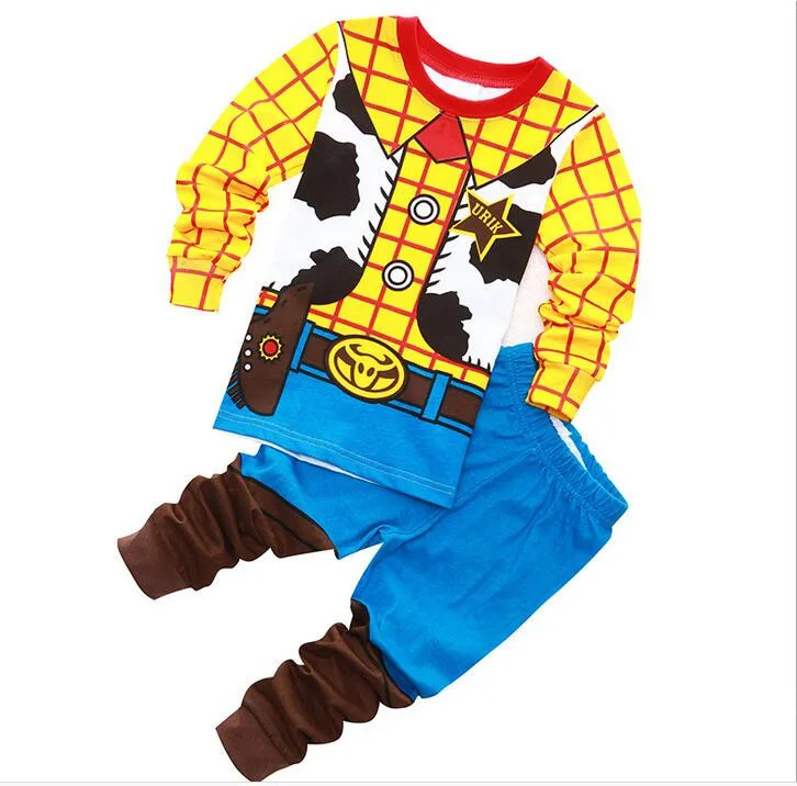 Toy Story Woody Buzz Lightyear Pajamas Sets Long Sleeves Boy Girls Cartoon Print Nightwear Pijama Kids Clothes Sleepwear Pyjamas