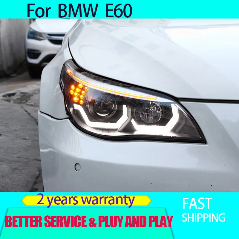 Car Styling for BMW E60 Headlights 2003-2010 BMW 5 Series Head Light DRL Turn Signal Low High Beam Projector Lens