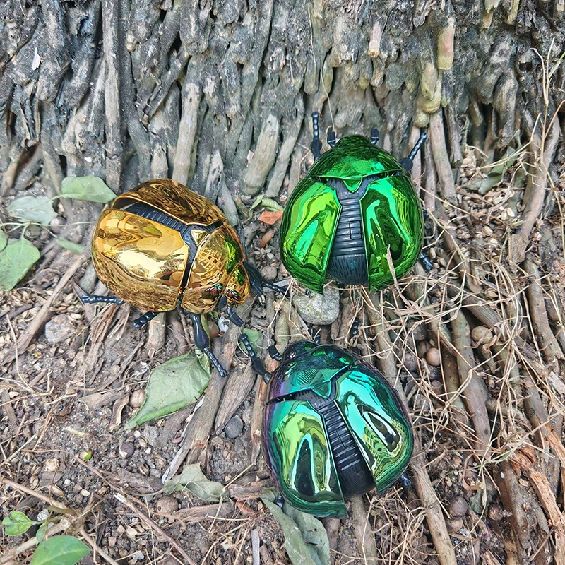 1Piece Wind-Up Scarab Beetle Bionic Animated Insect Plastic Toy Creative Prankster for Children