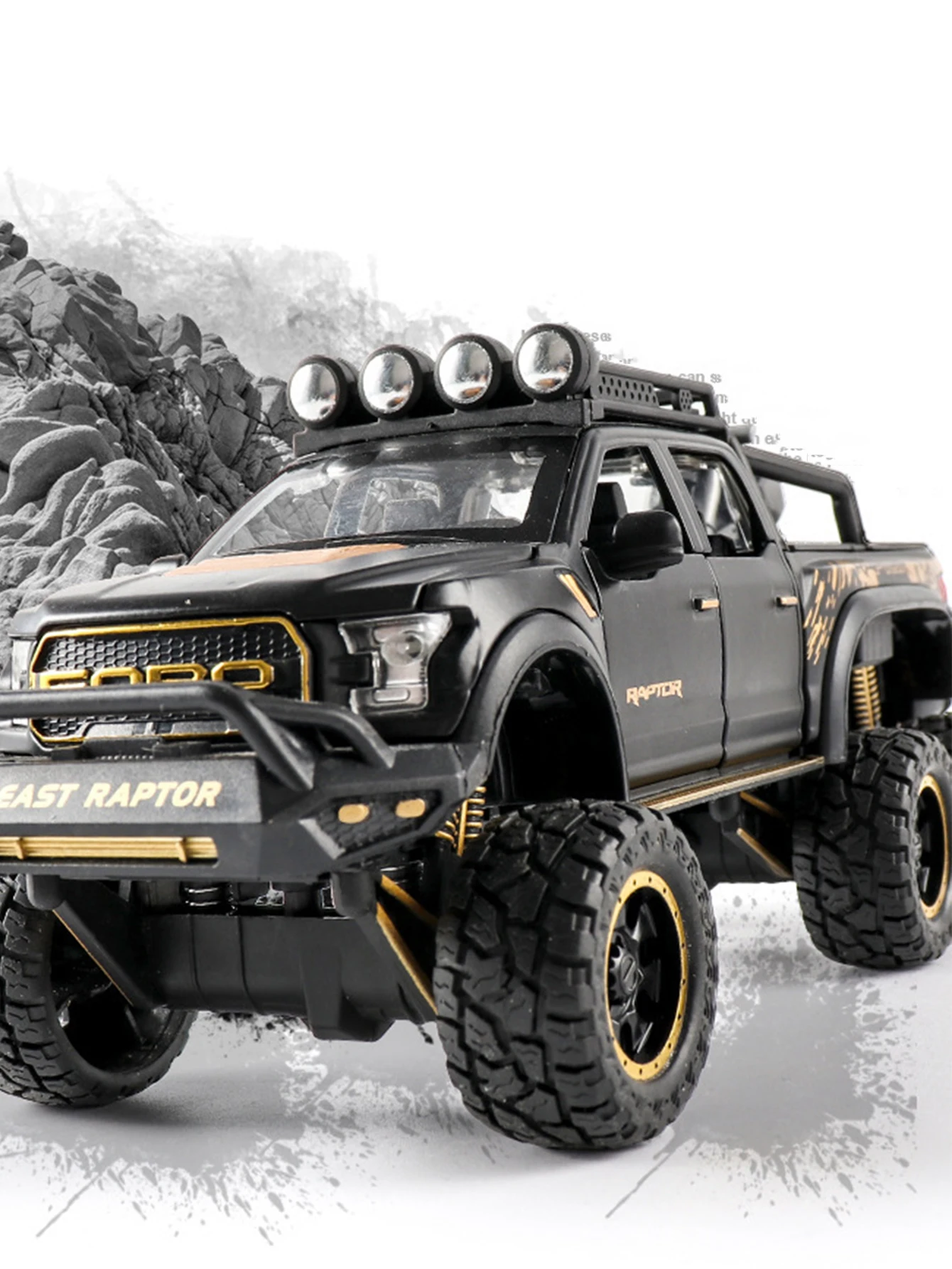 Modelo de camioneta de seis ruedas de aleación de zinc de simulación 1: 28, adorno estático, coche de regalo coleccionable de metal