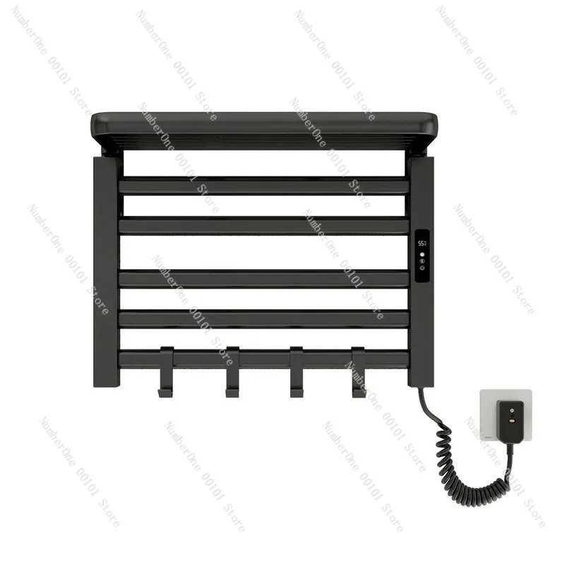 Smart Electric Heated Towel Rack for Bathroom, Constant Temperature Drying with Phone Control, No-drill Wall Mounted Design