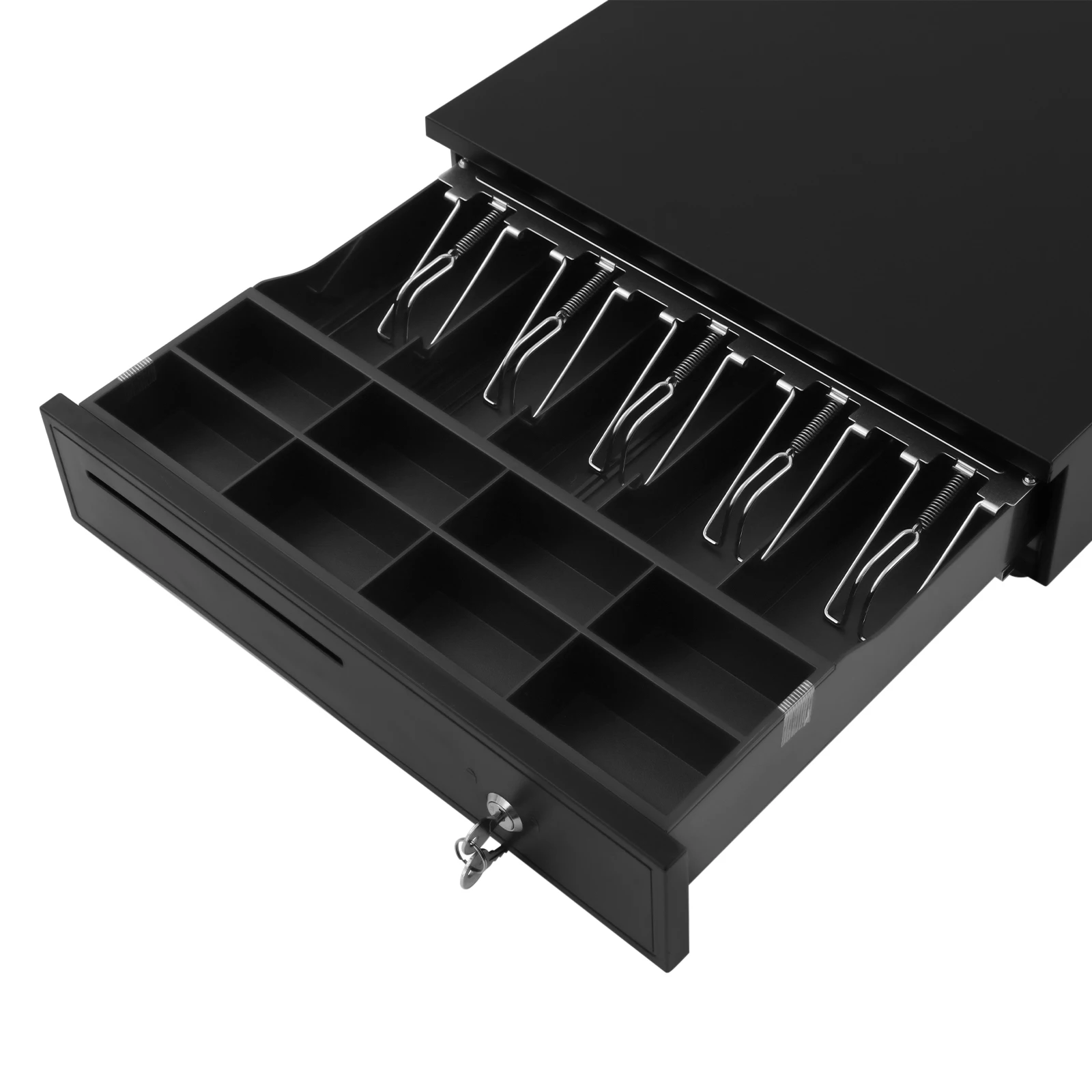 Black Eight Grid Cash Box 405 Cash Register Drawer Cash Register Drawer With 3-Position Lock For Hotels Supermarkets Hospital