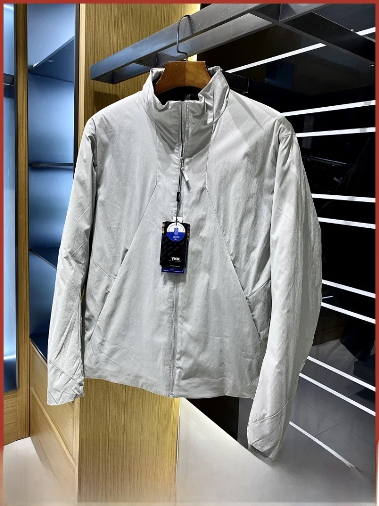 

Мужская хлопковая куртка для улицы, новая зимняя модная легкая теплая ветрозащитная стойка с воротником-стойкой, модная стандартная длина