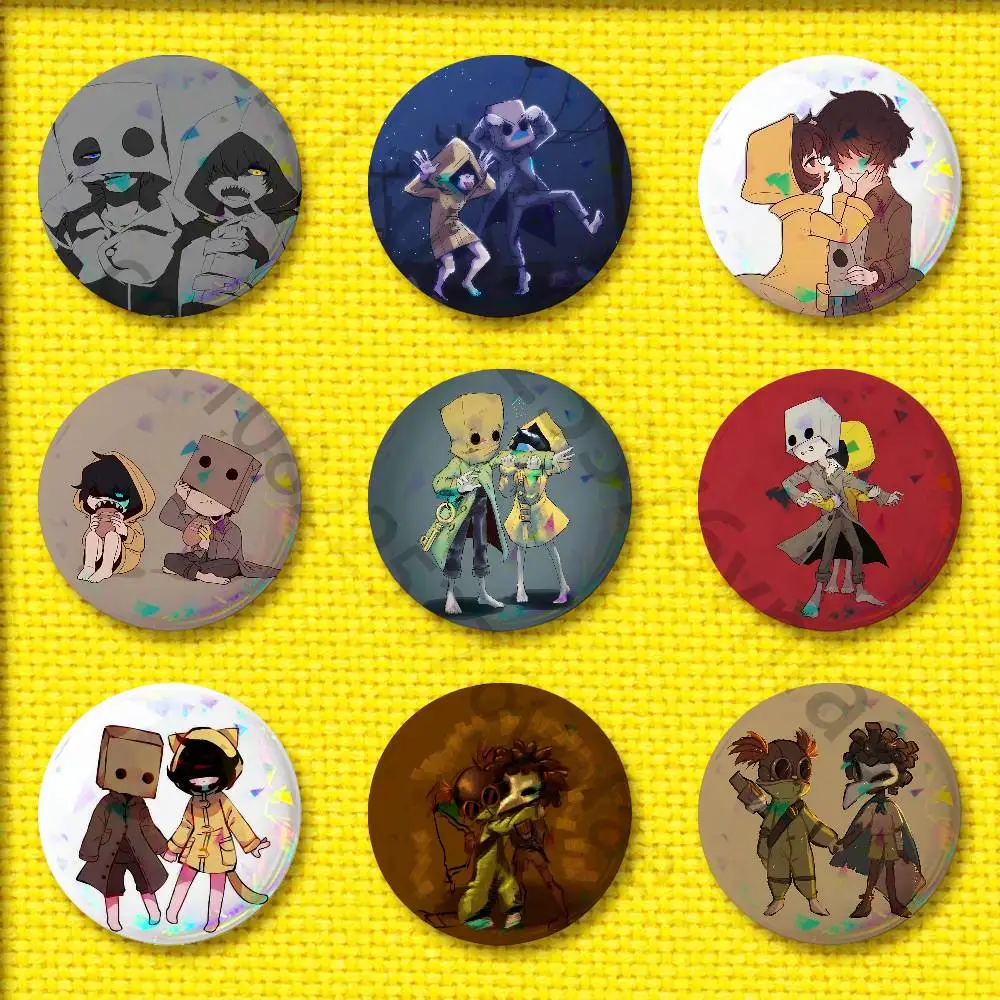 

Game L-Little N-Nightmares Badge For 44mm 25mm 32mm 75mm 58mm Round Tinplate Pin Brooch Insignia Case Gift